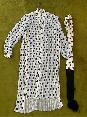 Zimmermann White Dress with Black Polka Dots